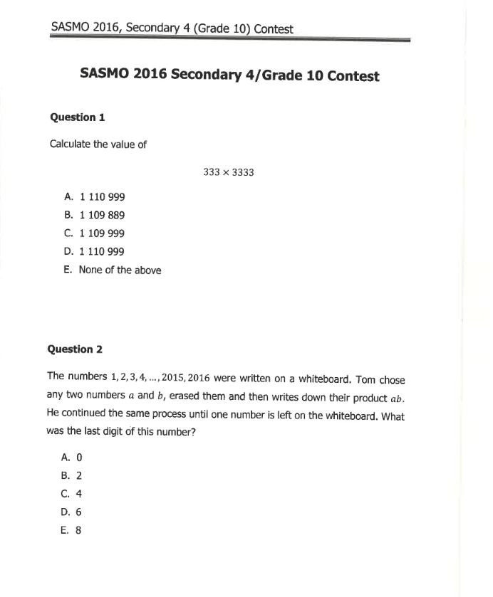 新闻资讯 - SASMO新加坡数学奥赛官网